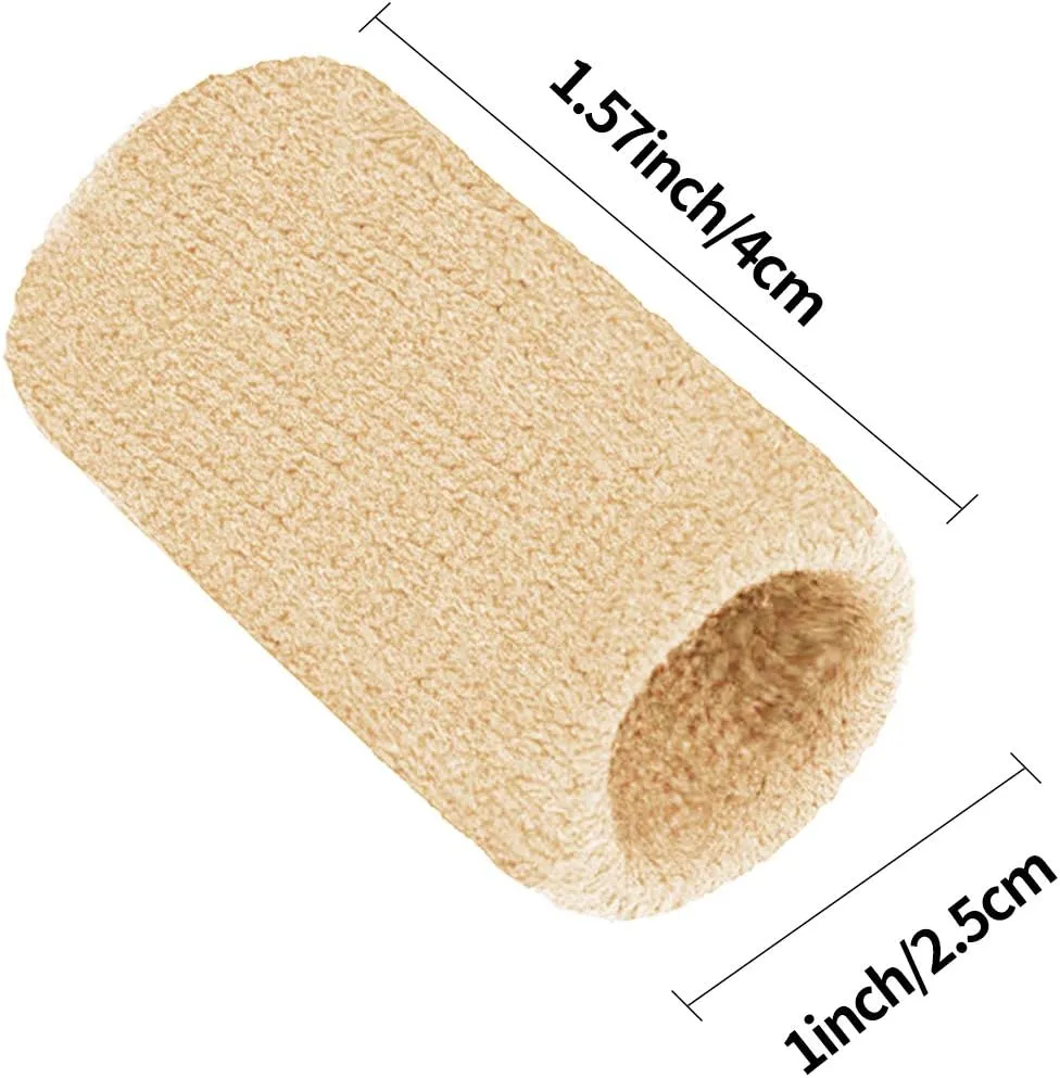 20 Pieces Finger Protector Sleeves Elastic Thumb Compression Sleeve Finger Splint Wrap Brace for Arthritis Pain Relief, Trigger Finger, Sports (Beige)