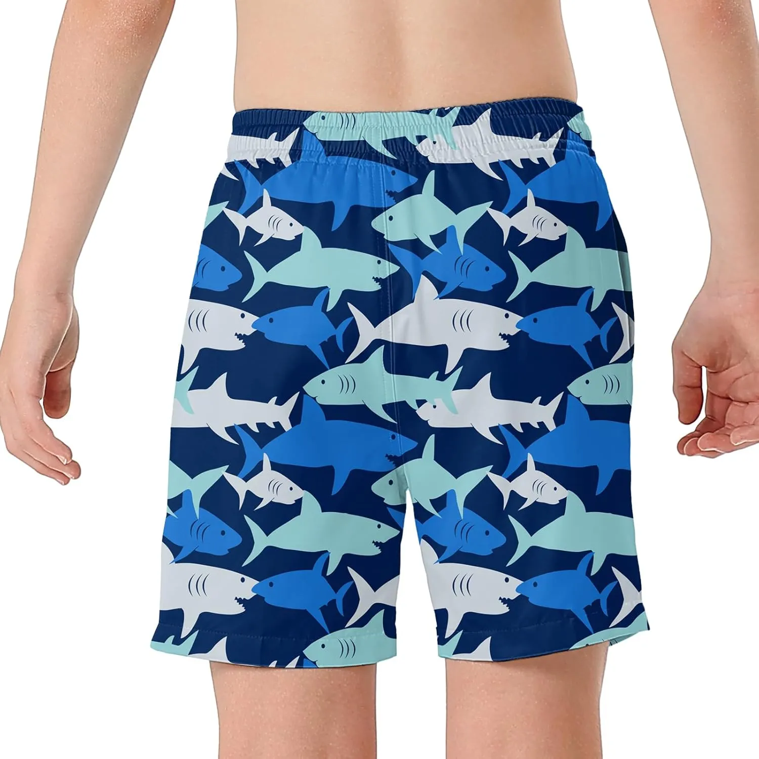 6-20T Boys Swimming Trunks 2 in 1 Bathing Suit Quick Dry Board Shorts