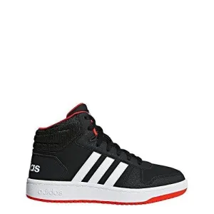 adidas Unisex Hoops 2.0 Basketball Shoe, Black/White/red, 6.5 M US Big Kid