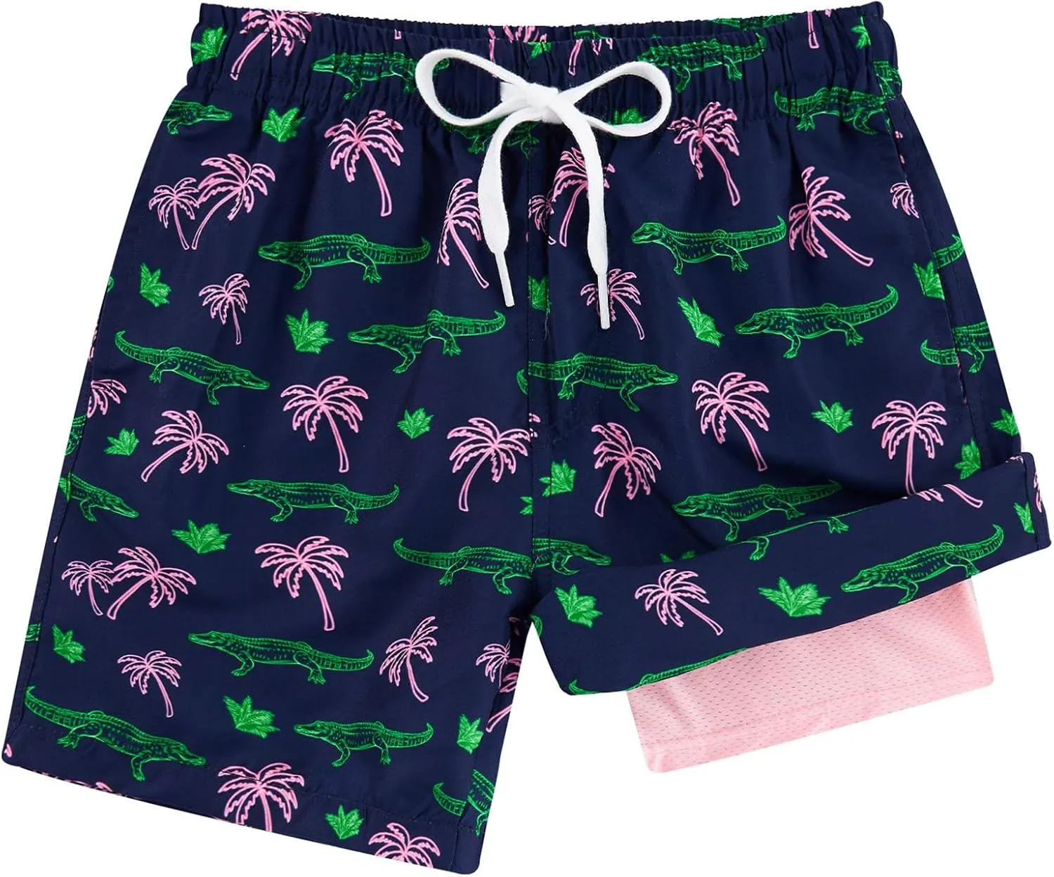 ALISISTER Boys Swim Trunks Compression Liner Swim Shorts Bathing Suit with Boxer Brief Quick Dry Swimwear 7-20T