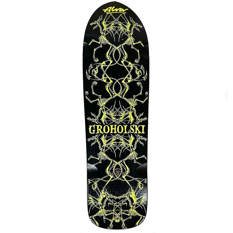 Alva 9.25" x 33.25" Black/Yellow Groholski Guest Skateboard Deck