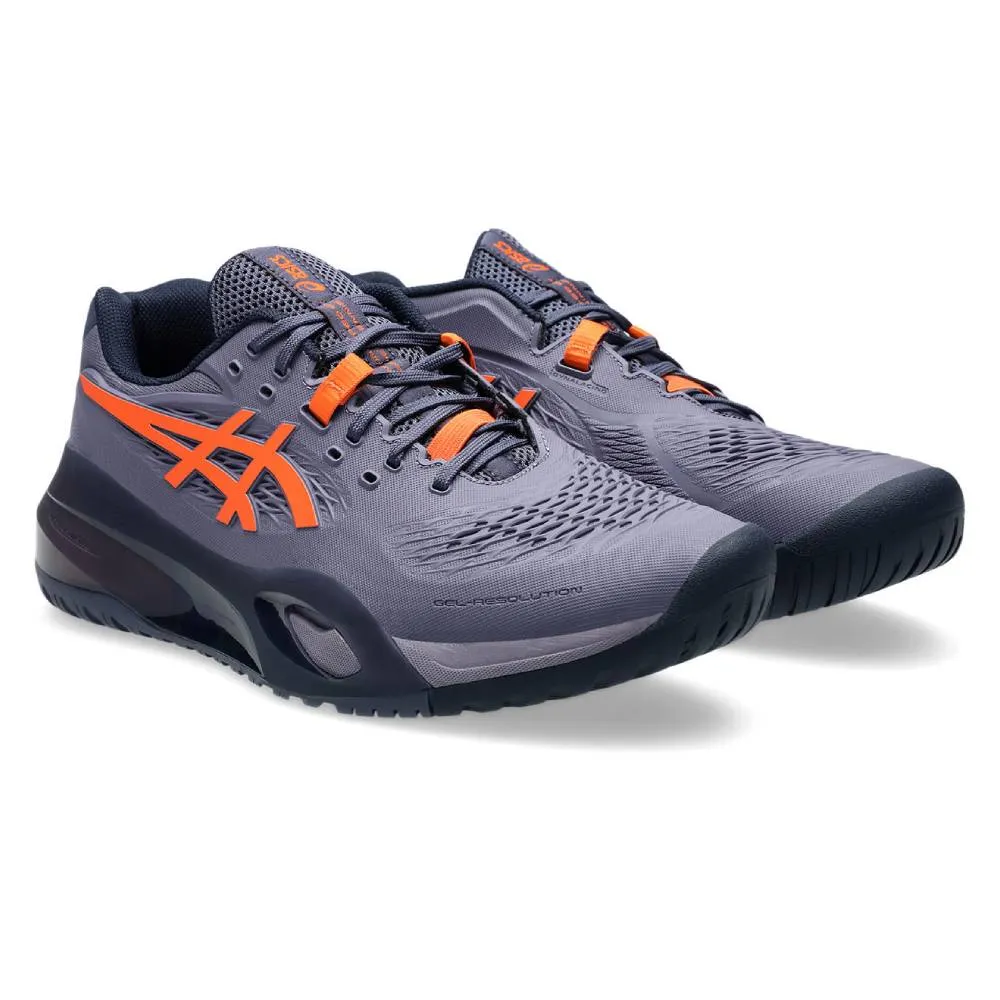 ASICS GEL RESOLUTION X WIDE MEN'S TENNIS SHOE (GREYISH PURPLE/NOVA ORANGE)