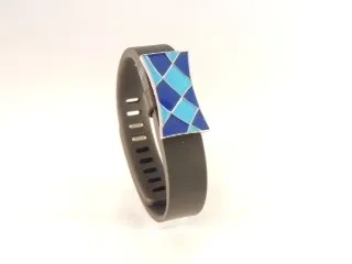 BE Banded Fitness Tracker Jewelry Shape Up for Fit Bit, Jawbone, Up24 and Other Activity trackers with Keepsake Tin Light Blue and Dark Blue