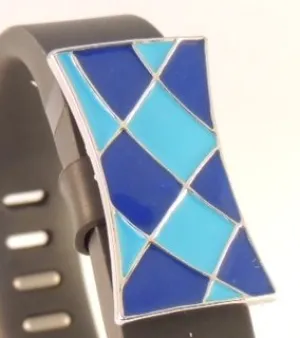 BE Banded Fitness Tracker Jewelry Shape Up for Fit Bit, Jawbone, Up24 and Other Activity trackers with Keepsake Tin Light Blue and Dark Blue