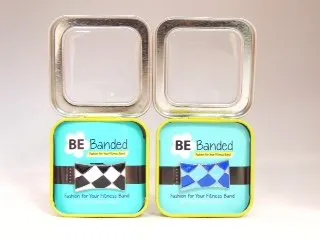 BE Banded Fitness Tracker Jewelry Shape Up for Fit Bit, Jawbone, Up24 and Other Activity trackers with Keepsake Tin Light Blue and Dark Blue