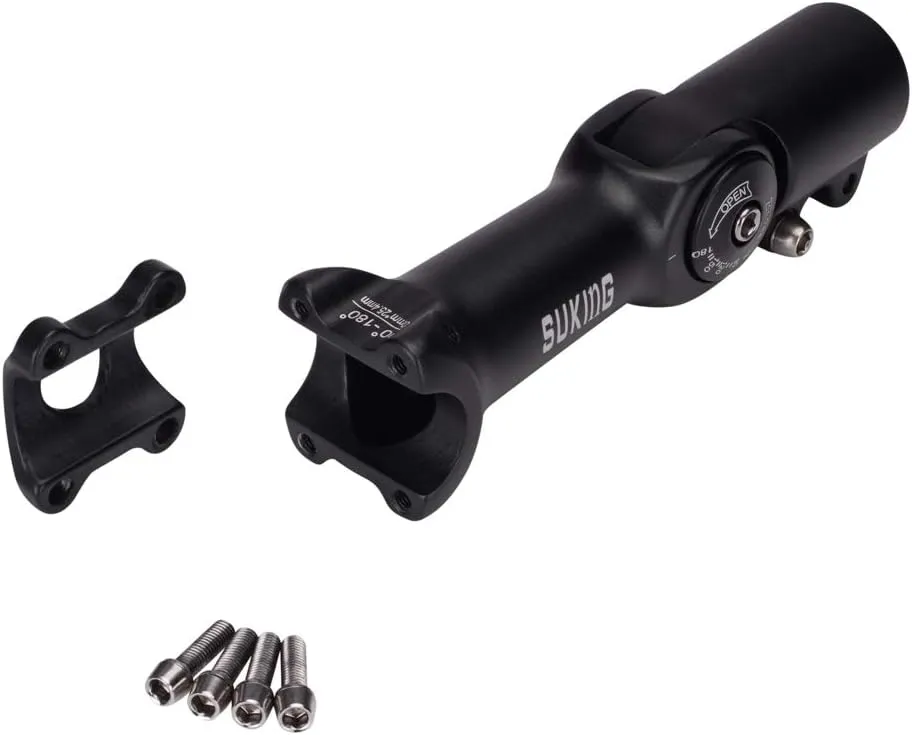 BESNIN Adjustable Bike Stem 0-90 Degree 31.8mm or 25.4mm60mm or 90mm or 93mm or 100mm, Adjustable MTB Stem Black or Red Mountain Bike Handlebar Stem for Bicycle, Road Bike, MTB