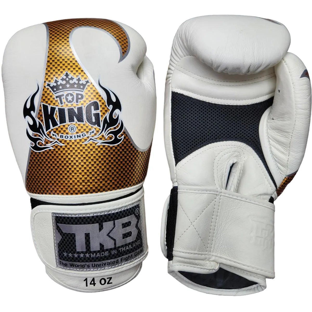 Boxing Gloves Top King TKBGEM-01 Air White Gold Empower Creativity (Old Logo Exclusive)