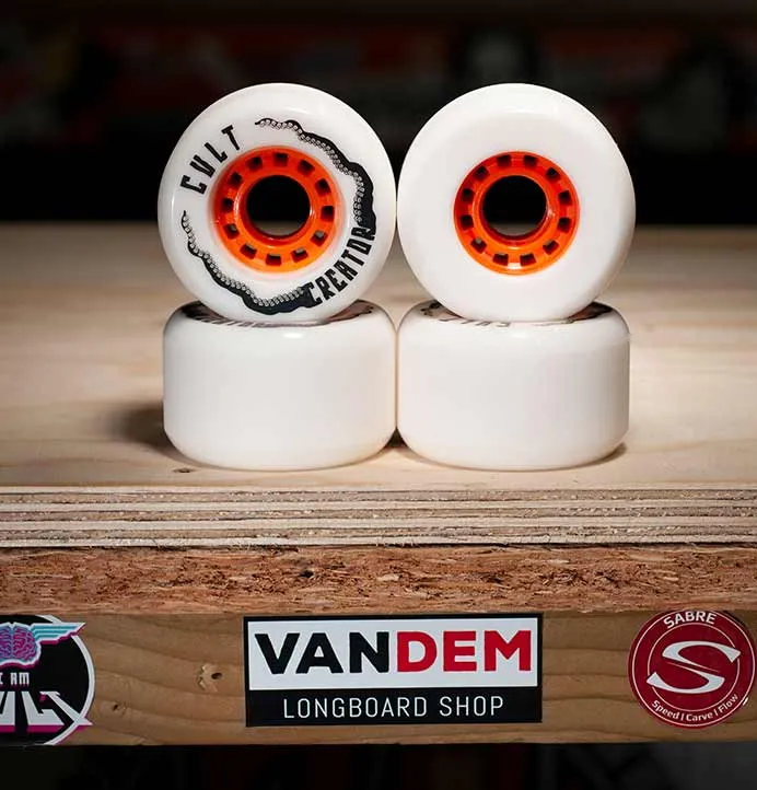 Cult Creator 72mm Longboard Wheels White (Stoneground)