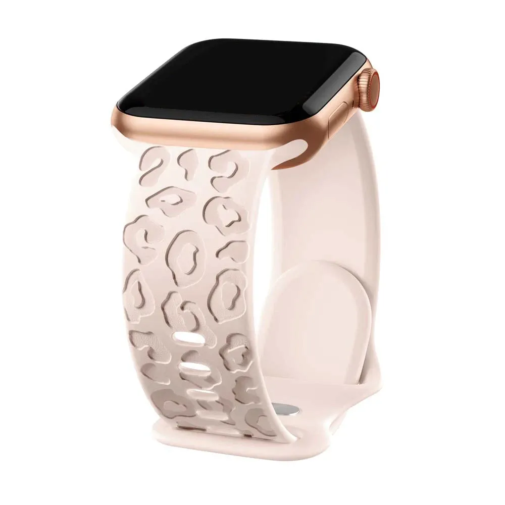 Engraved Cheetah Sports Loop Correa Strap Apple Watch Bands