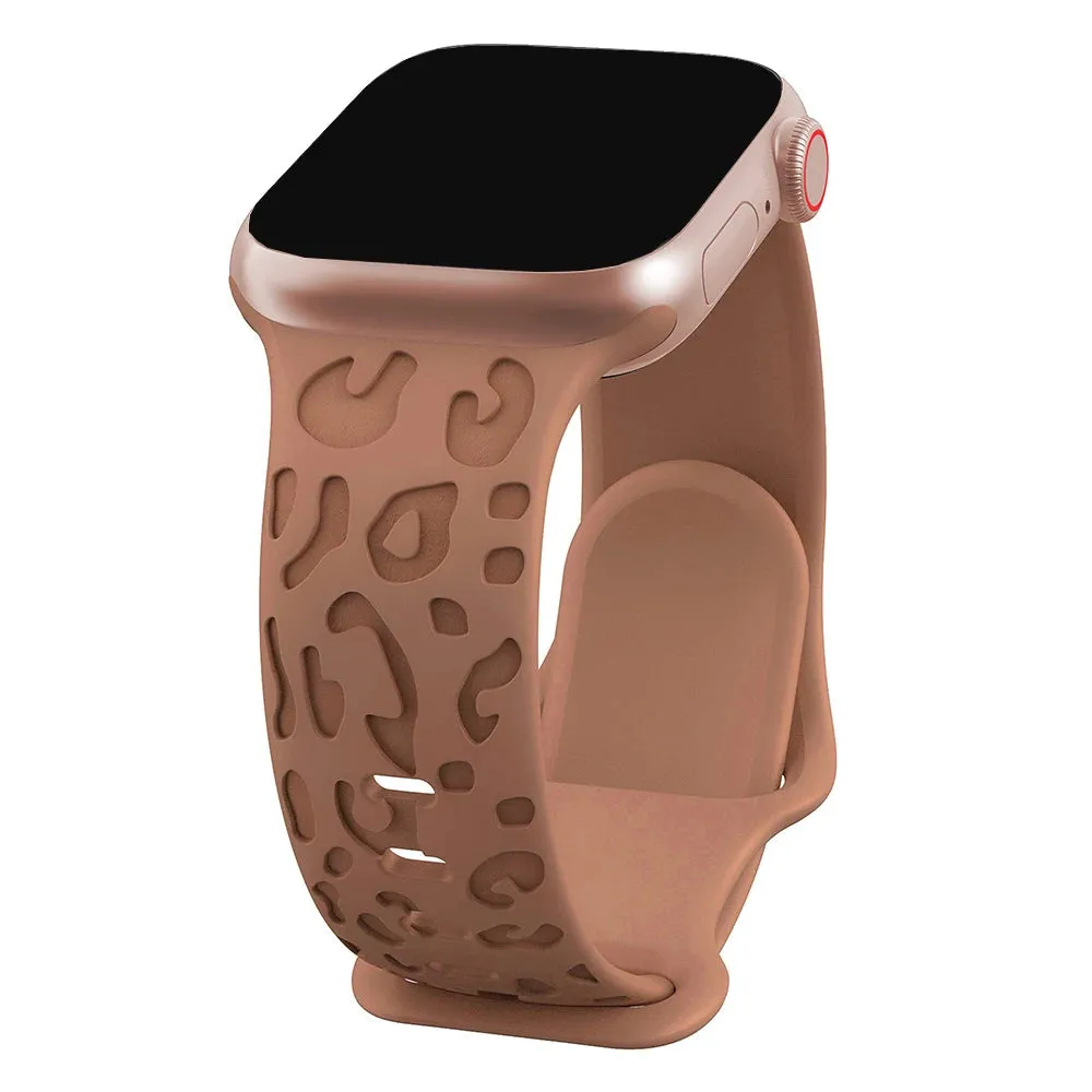 Engraved Cheetah Sports Loop Correa Strap Apple Watch Bands