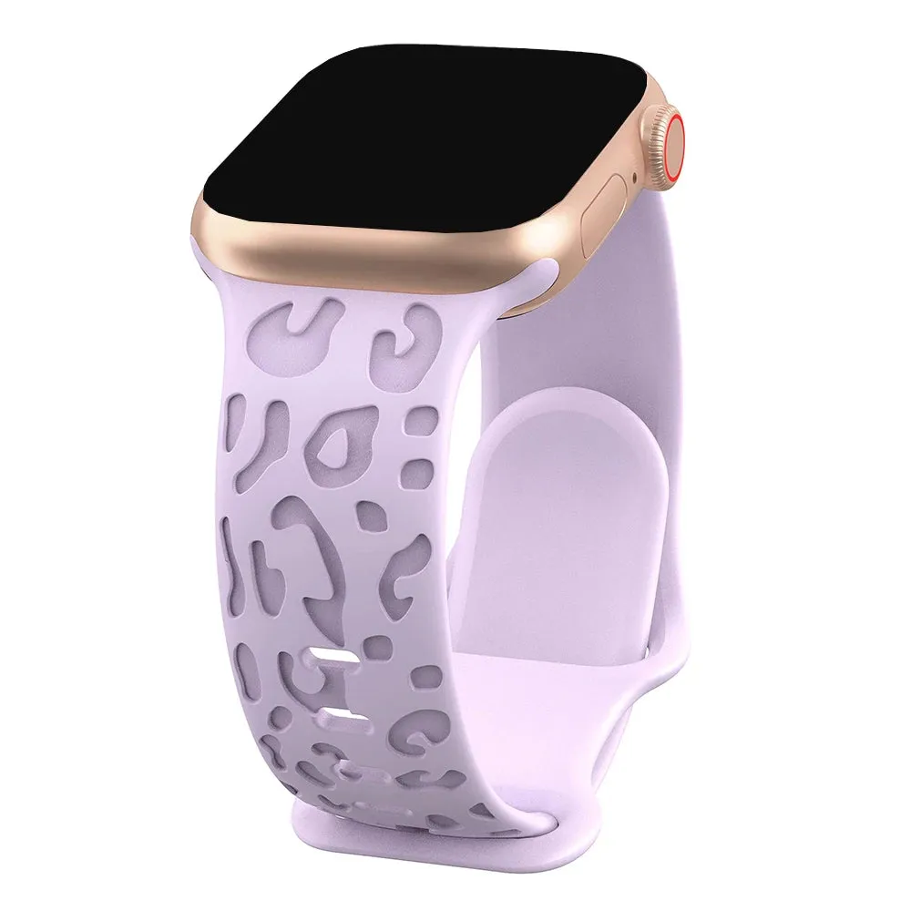 Engraved Cheetah Sports Loop Correa Strap Apple Watch Bands