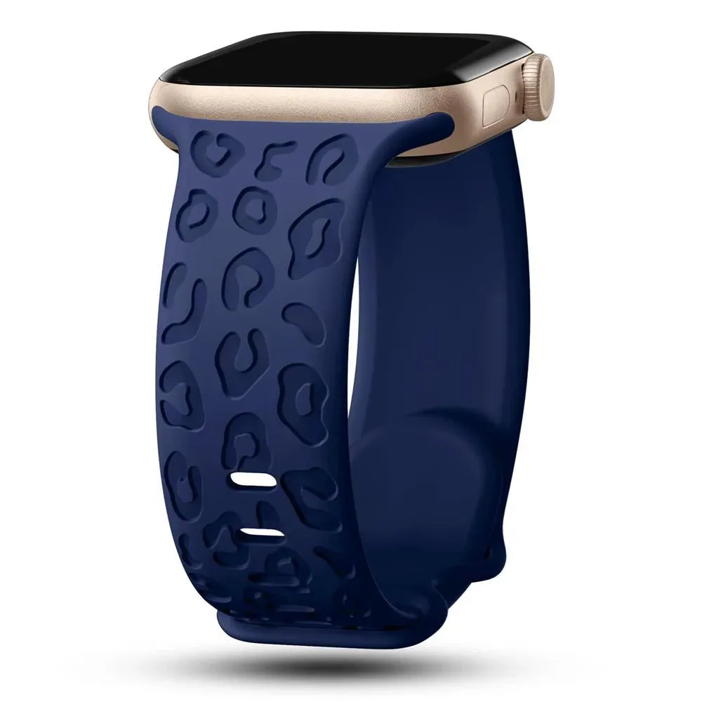 Engraved Cheetah Sports Loop Correa Strap Apple Watch Bands