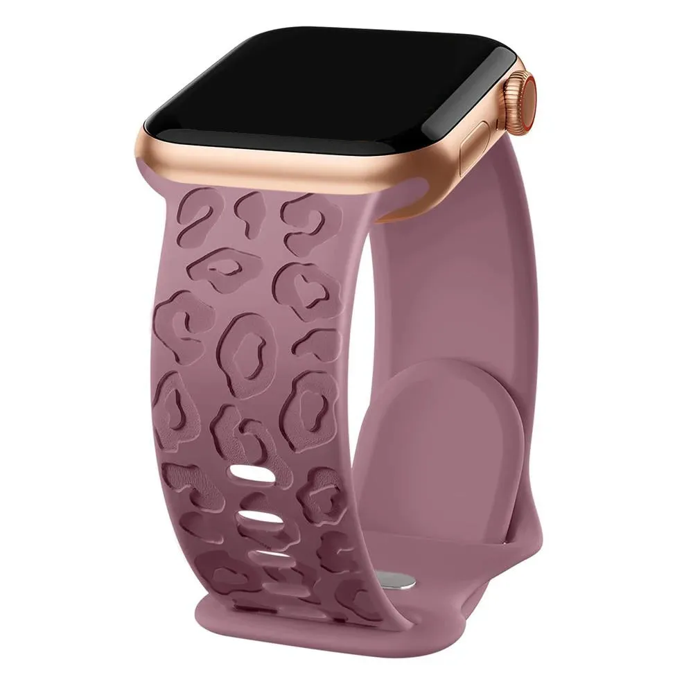Engraved Cheetah Sports Loop Correa Strap Apple Watch Bands