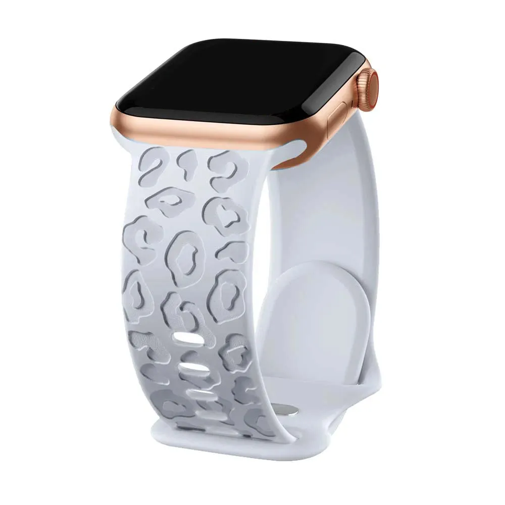 Engraved Cheetah Sports Loop Correa Strap Apple Watch Bands