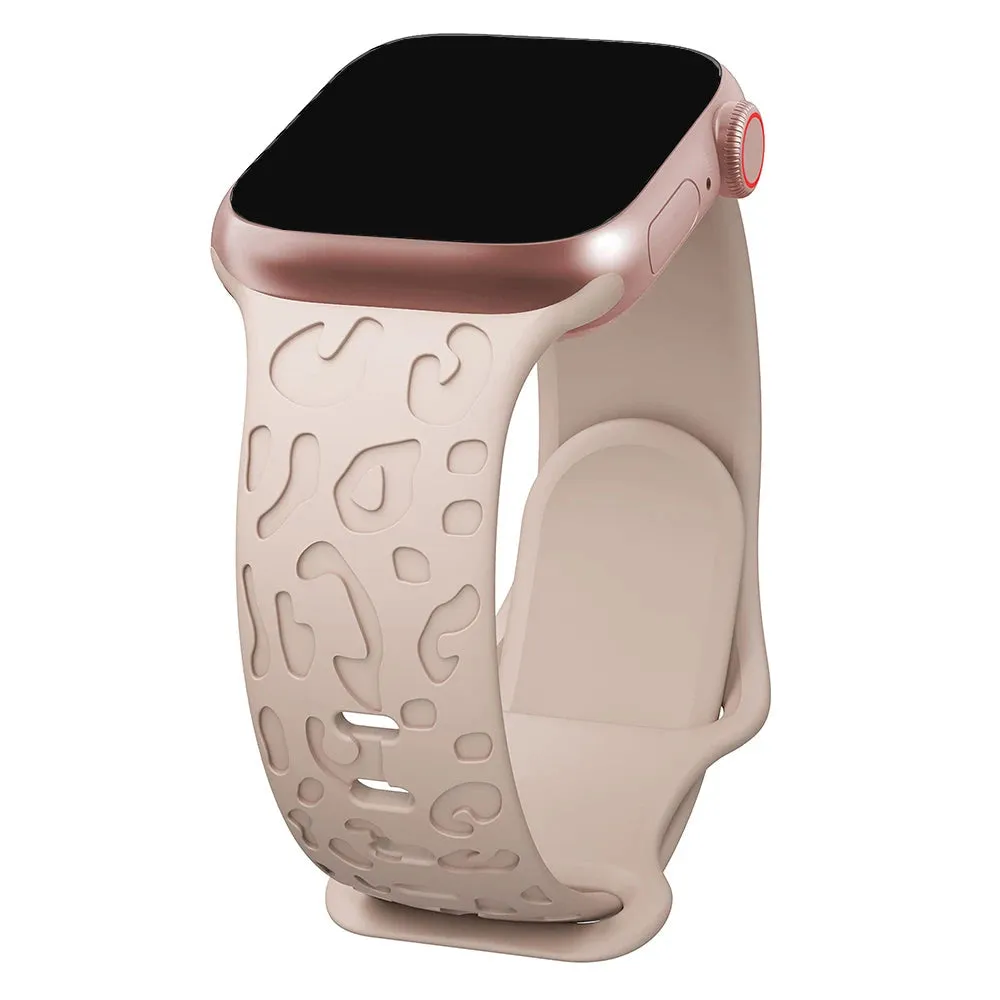 Engraved Cheetah Sports Loop Correa Strap Apple Watch Bands