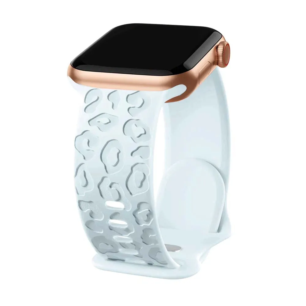 Engraved Cheetah Sports Loop Correa Strap Apple Watch Bands