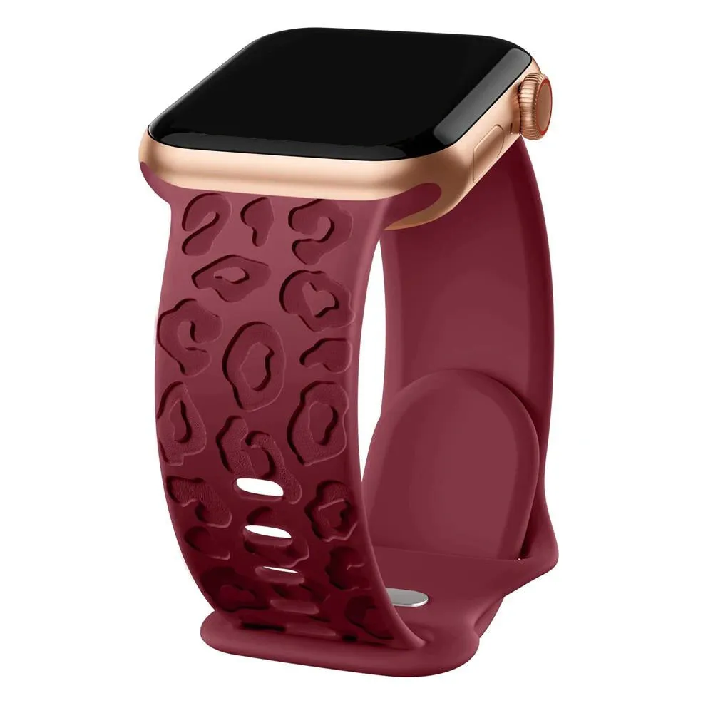 Engraved Cheetah Sports Loop Correa Strap Apple Watch Bands