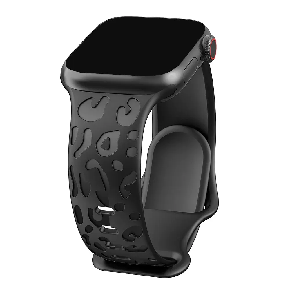 Engraved Cheetah Sports Loop Correa Strap Apple Watch Bands