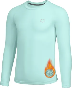G Gradual Youth Boys Compression Thermal Shirt Long Sleeve Fleece Undershirt for Boy Football Baseball Soccer Base Layer