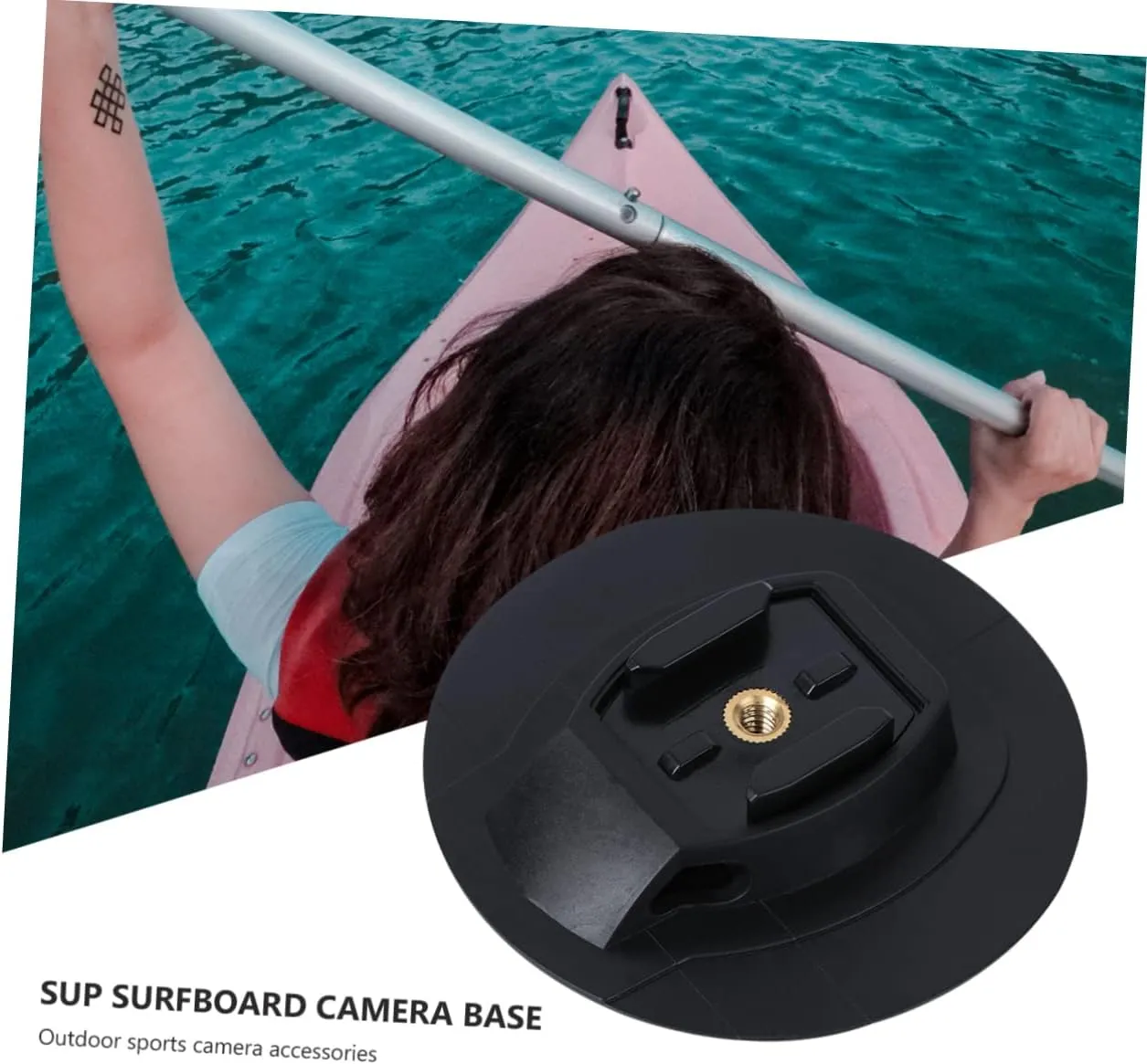 Gatuida 2pcs Sup Surfboard Camera Base Adhesive Mount for Outdoor Sports Camera Accessory Easy Installation for Paddleboarding Adventures