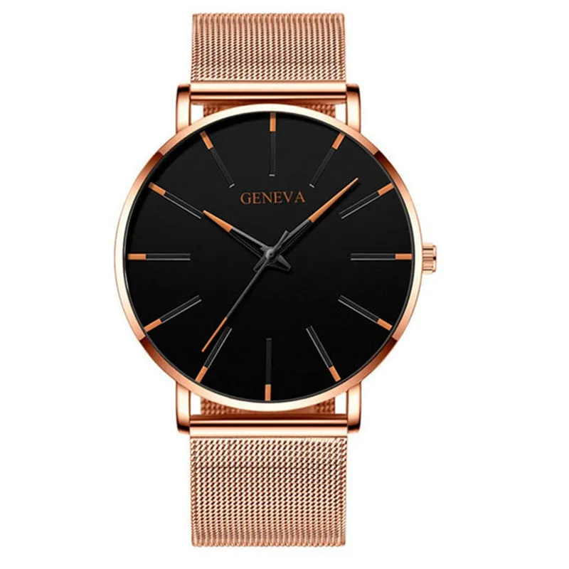 GENEVA Luxury Fashion Quartz Stainless steel Wrist watches