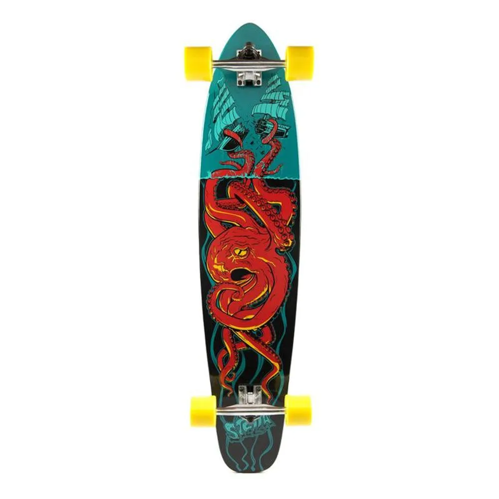 Kicktail Longboard 42" - Stella Octo Red Longboard - Complete