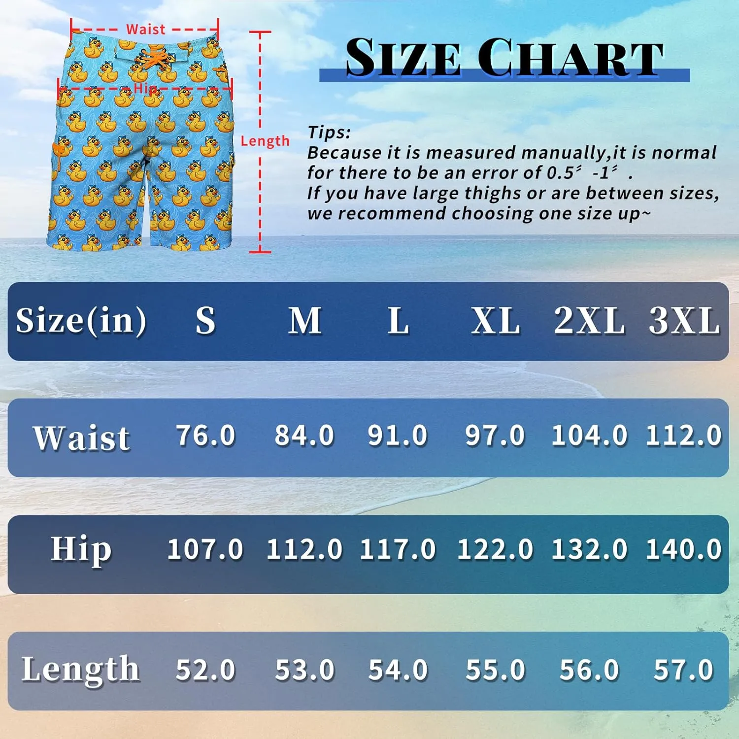Mens Swim Trunks with Mesh Liner Board Shorts Quick Dry Bathing Suit Hawaii Swimwear for Men Long Shorts with Zipper