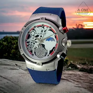Men's Water Resistant Analogue Watch - Multicolor Silicone Strap