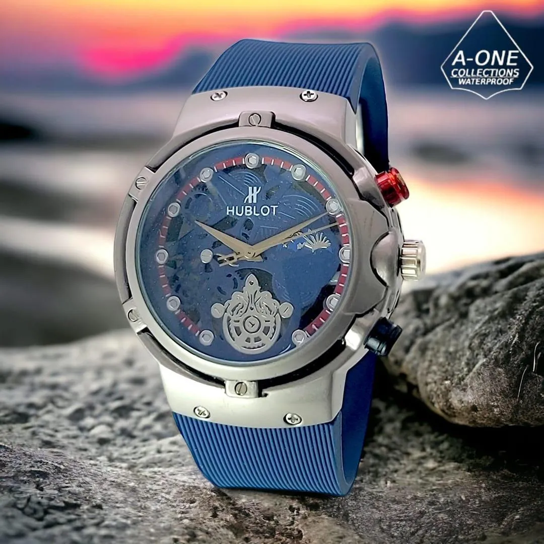 Men's Water Resistant Analogue Watch - Multicolor Silicone Strap
