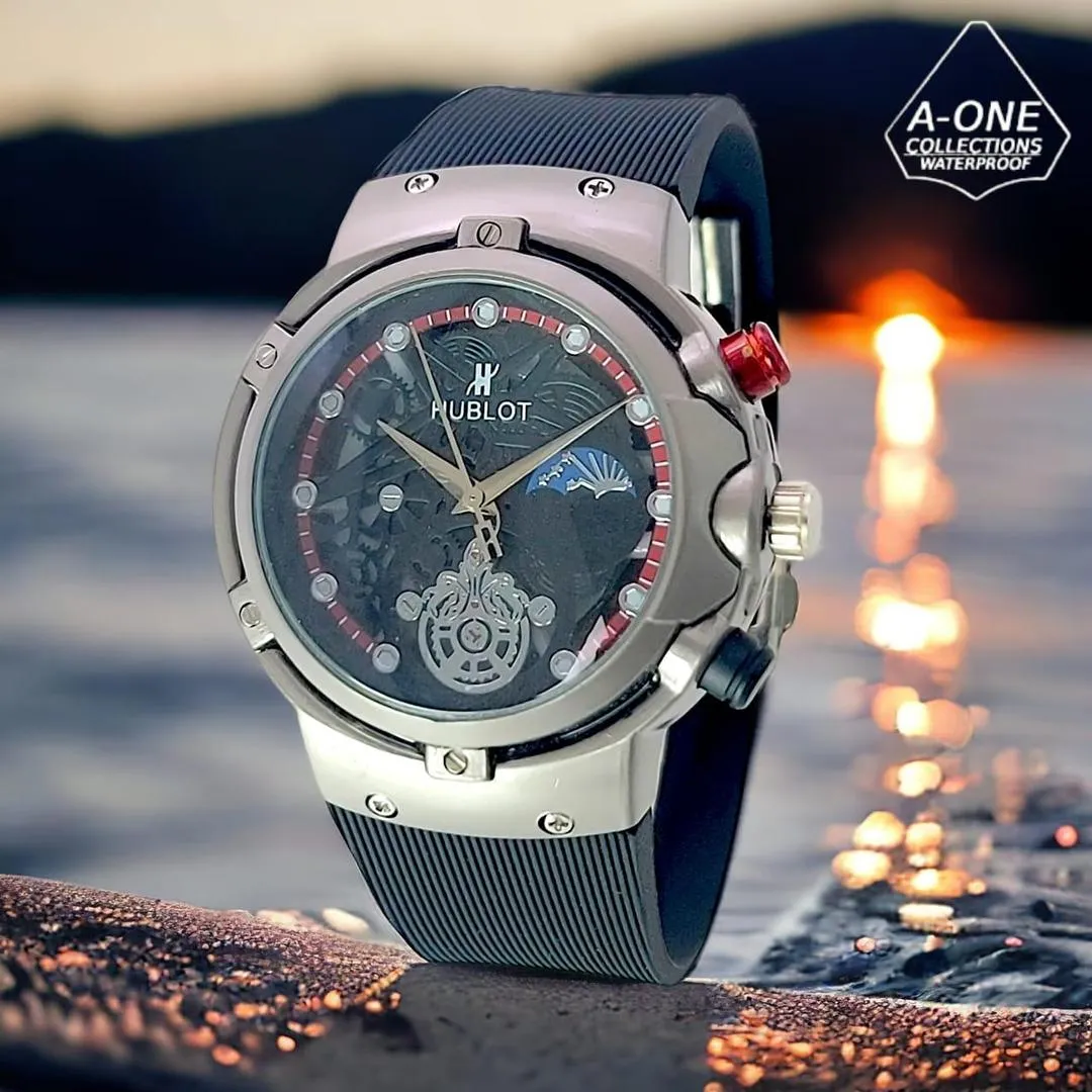 Men's Water Resistant Analogue Watch - Multicolor Silicone Strap