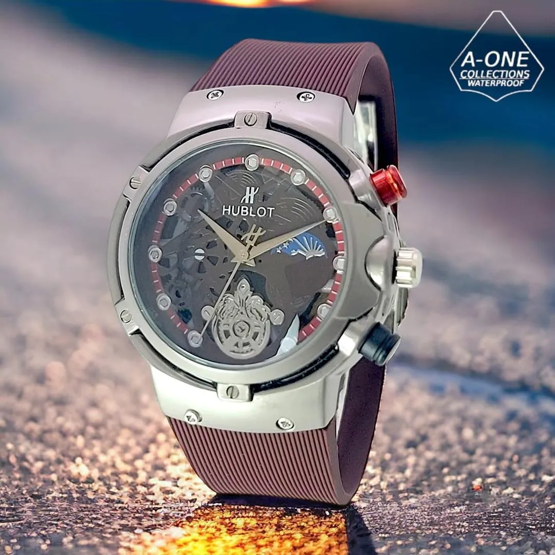 Men's Water Resistant Analogue Watch - Multicolor Silicone Strap