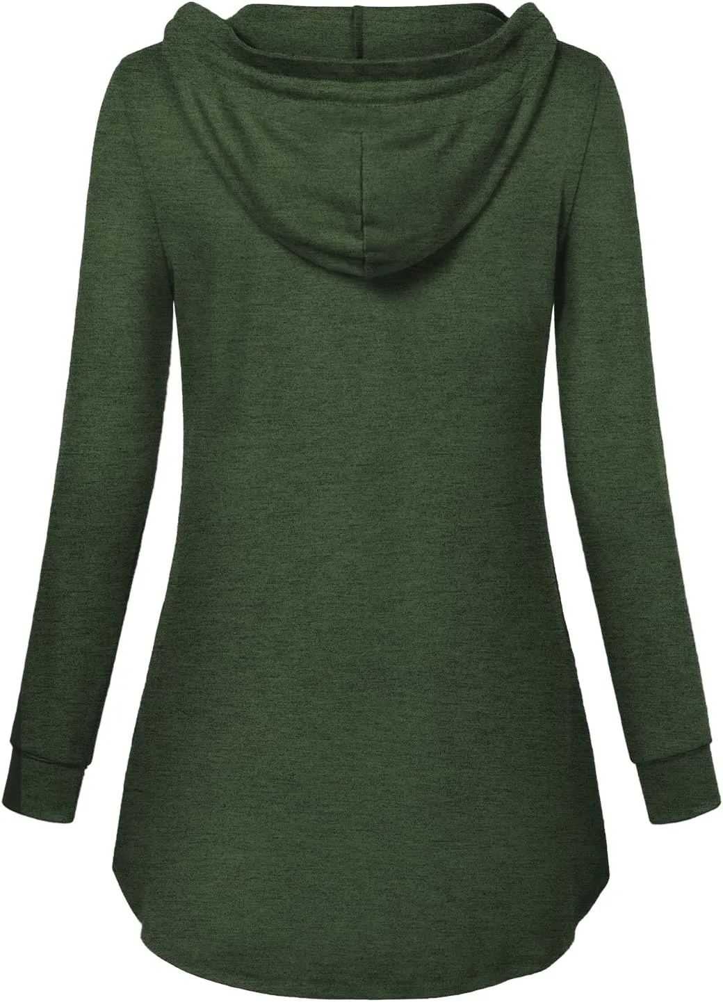 Miusey Womens Hooded Shirts Long Sleeve V Neck Tunic Hoodie Lightweight Sweatshirts with Kangaroo Pocket