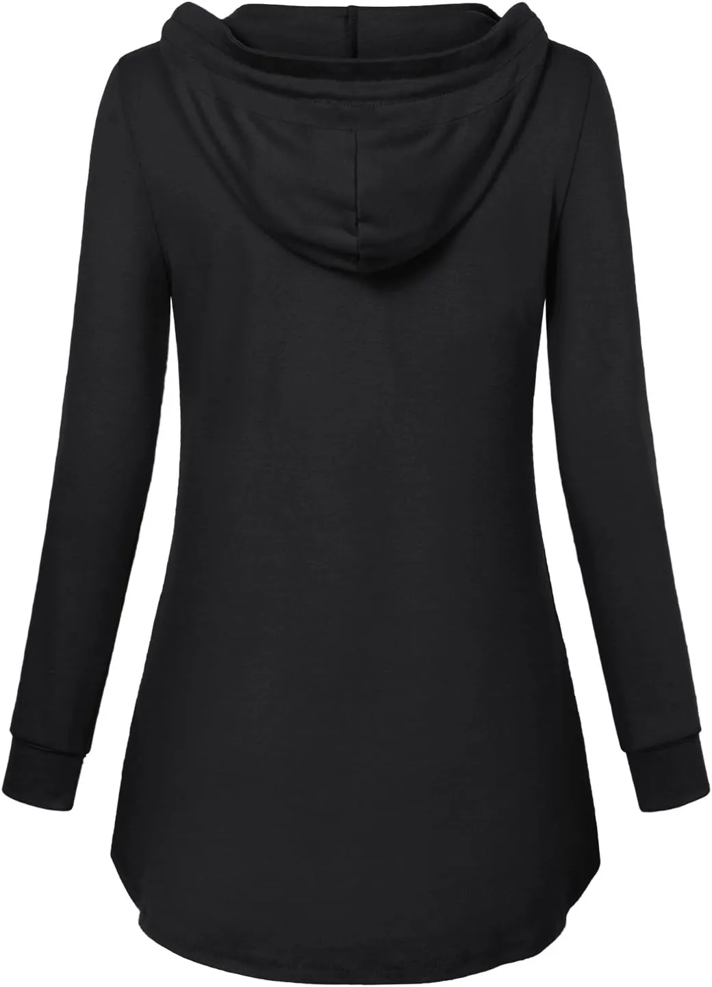 Miusey Womens Hooded Shirts Long Sleeve V Neck Tunic Hoodie Lightweight Sweatshirts with Kangaroo Pocket