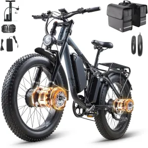 Peak 3000W Dual Motor Ebike for Adults, 48V 25AH Long Range Electric Mountain Bike, 30-34MPH Step-Thru Unlocked Electric Bike