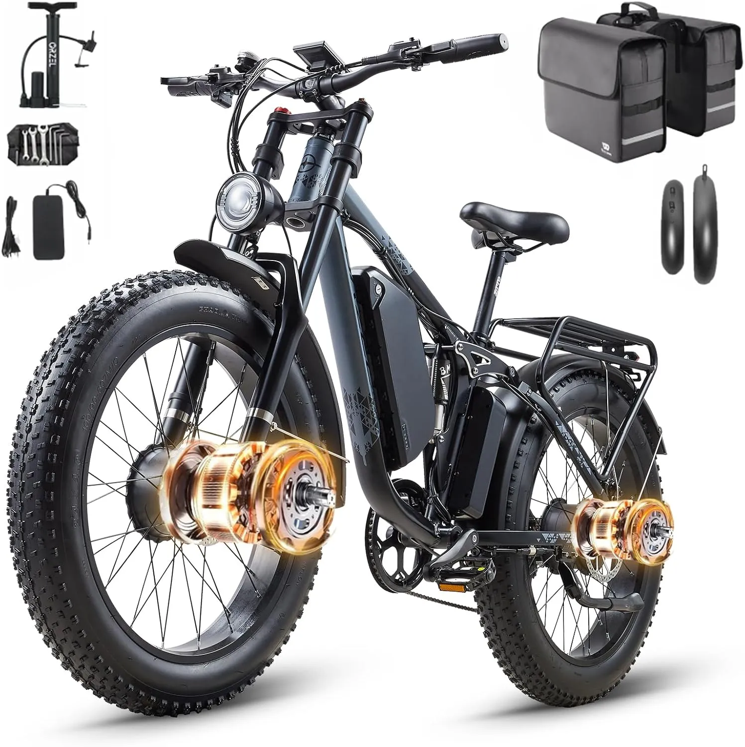 Peak 3000W Dual Motor Ebike for Adults, 48V 25AH Long Range Electric Mountain Bike, 30-34MPH Step-Thru Unlocked Electric Bike