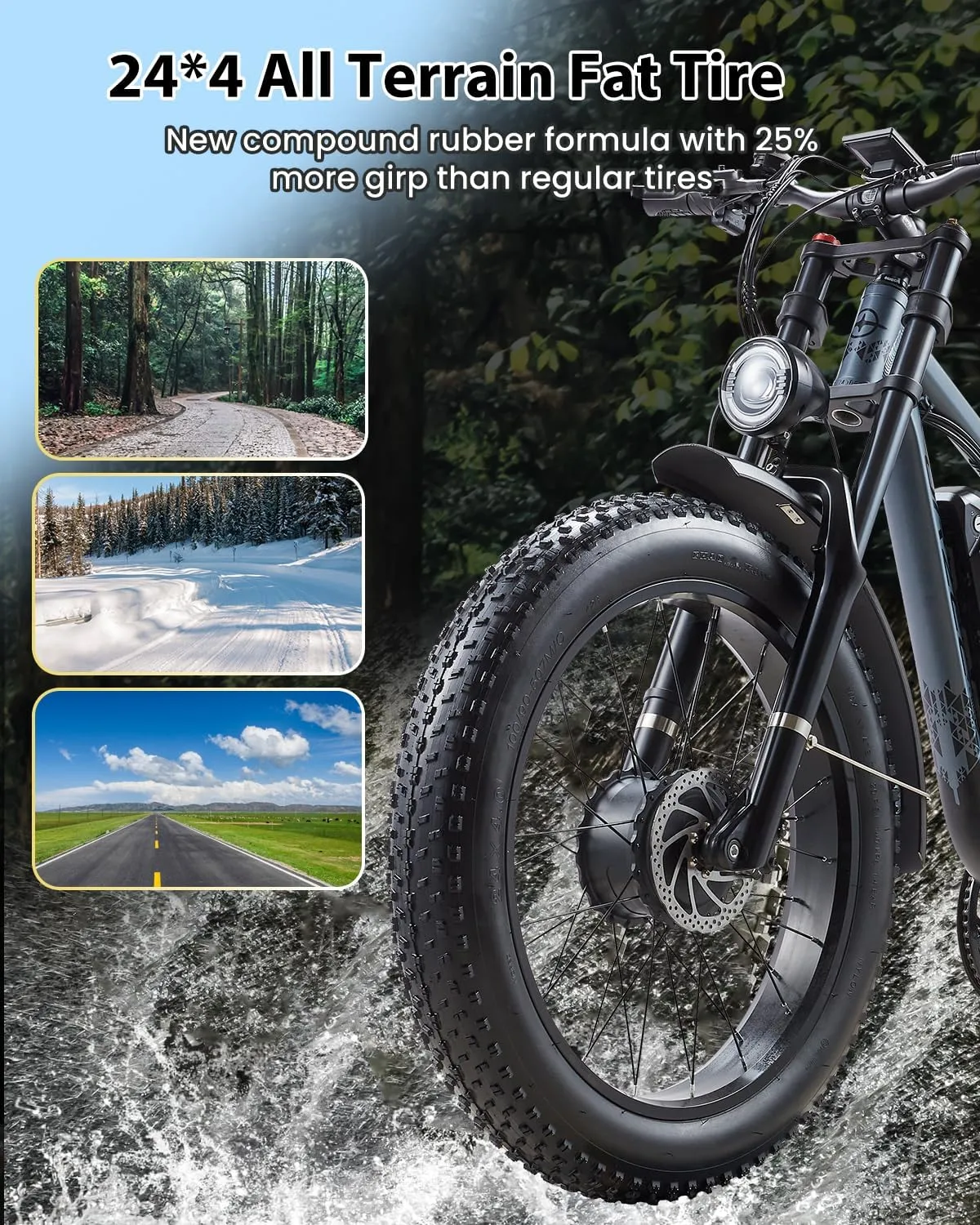 Peak 3000W Dual Motor Ebike for Adults, 48V 25AH Long Range Electric Mountain Bike, 30-34MPH Step-Thru Unlocked Electric Bike
