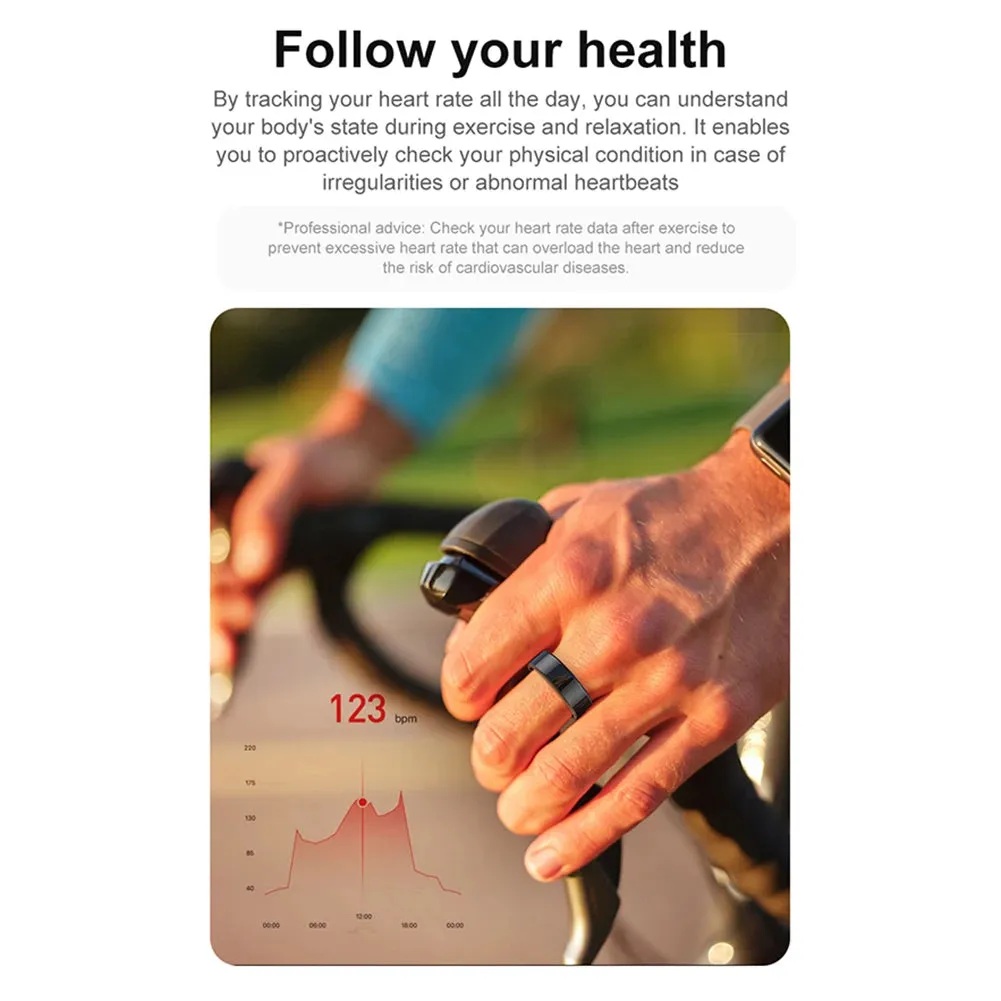 R02 Smart Ring Multifunctional Tracker - Step, Heart Rate, Blood Oxygen, Sleep, Fitness - Waterproof for Men & Women