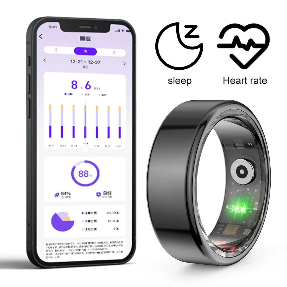 R02 Smart Ring Multifunctional Tracker - Step, Heart Rate, Blood Oxygen, Sleep, Fitness - Waterproof for Men & Women