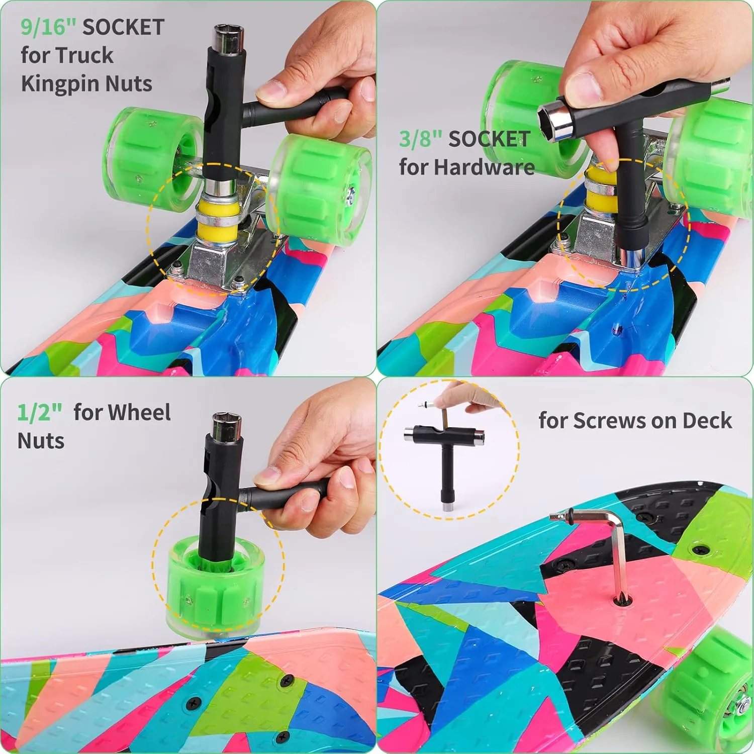 Skateboards, 22" Complete Skateboard, Mini Cruiser Skateboard for Kids Boys Girls Teens Beginners with Colorful Flashing Wheels Skate Tool, Kids Children's Day Gift