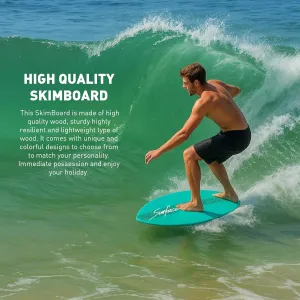Skimboard Surface Brand - 40 Inch Skim Boards for Beach Adults  Kids, High Gloss Coat Wooden Skim Board for Beginners, Durable Lightweight Wood Body Board
