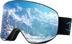 Ski/Snowboard Goggles for Men Women, OTG Snow Goggles Anti Fog 100% UV Protection