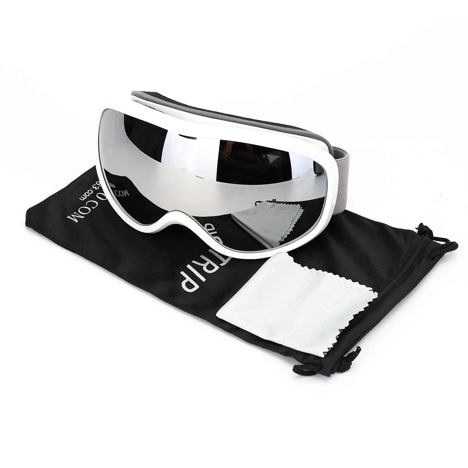 Supertrip Snow Ski Goggles Anti-Fog 100% UV Protection Snowboard Goggles Double Lens Over The Glasses Skiing for Men Women Youth(White)