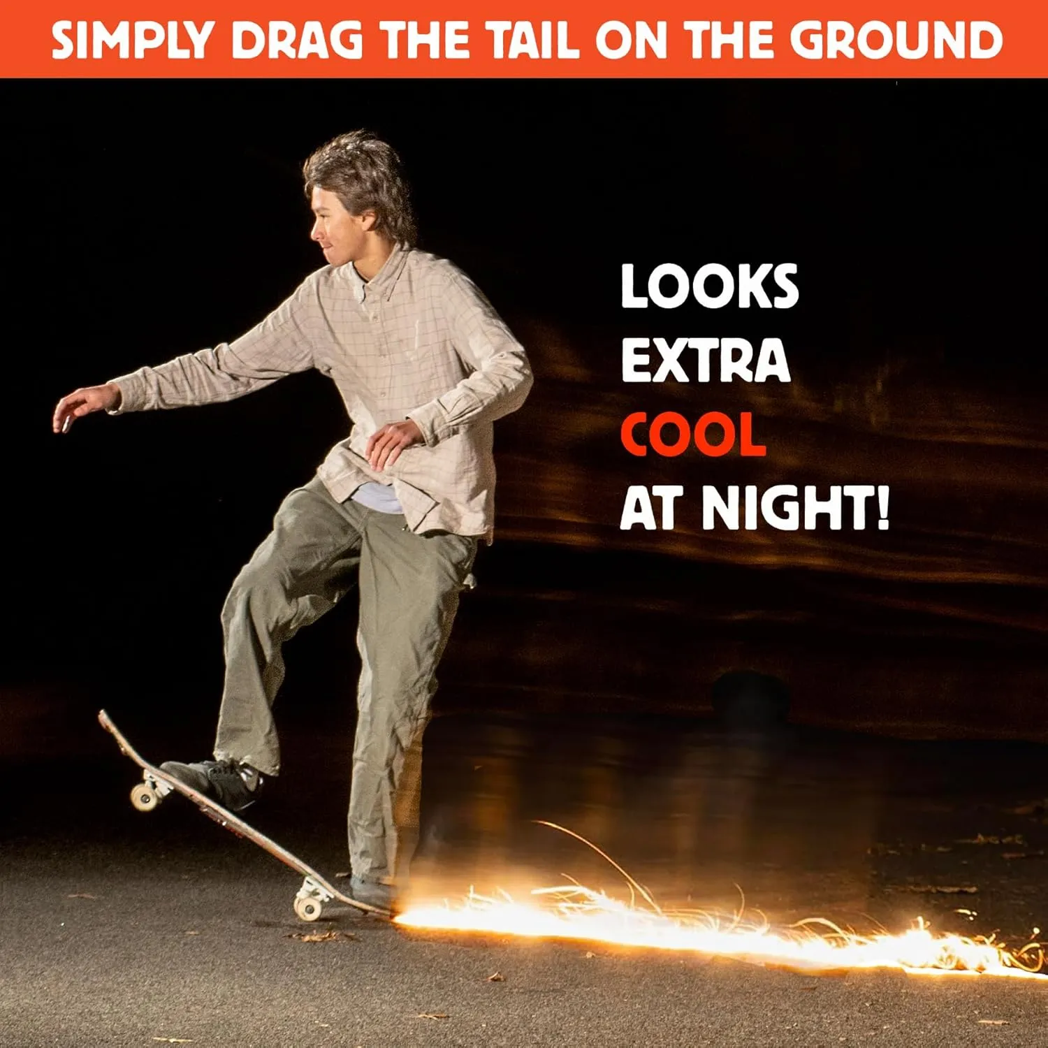 Tail Devil Skateboard Spark Plate - Sparks for Your Skateboard, Ultimate Skateboarder's Accessory, A Tail Plate Attachment for Cool Sparking Effect