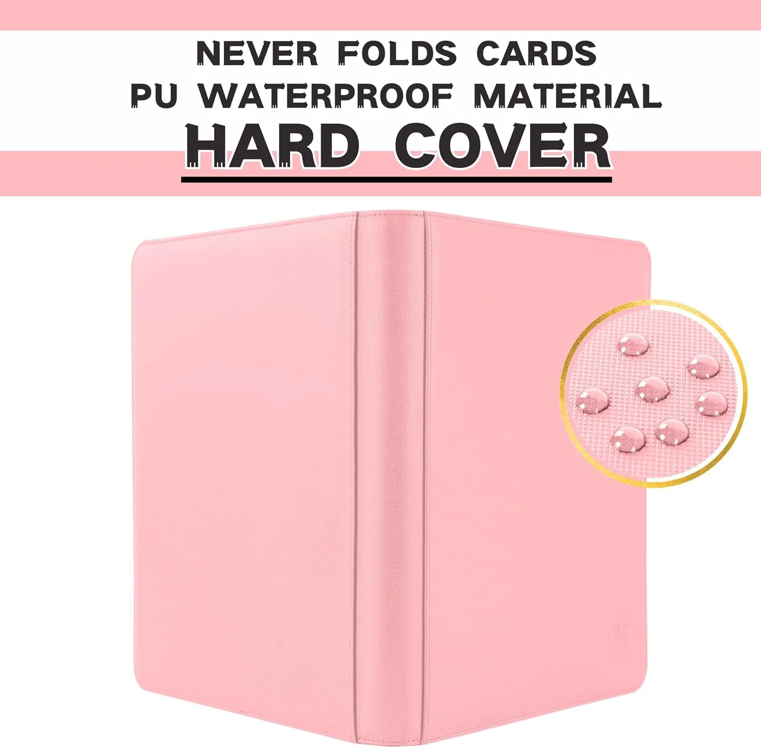 Toploader Binder, Holds 112  Toploaders, 4 Pocket Top Loader Card Storage Case, Double-Sided Pockets for trading card in 3 x 4'' ToploadersPink