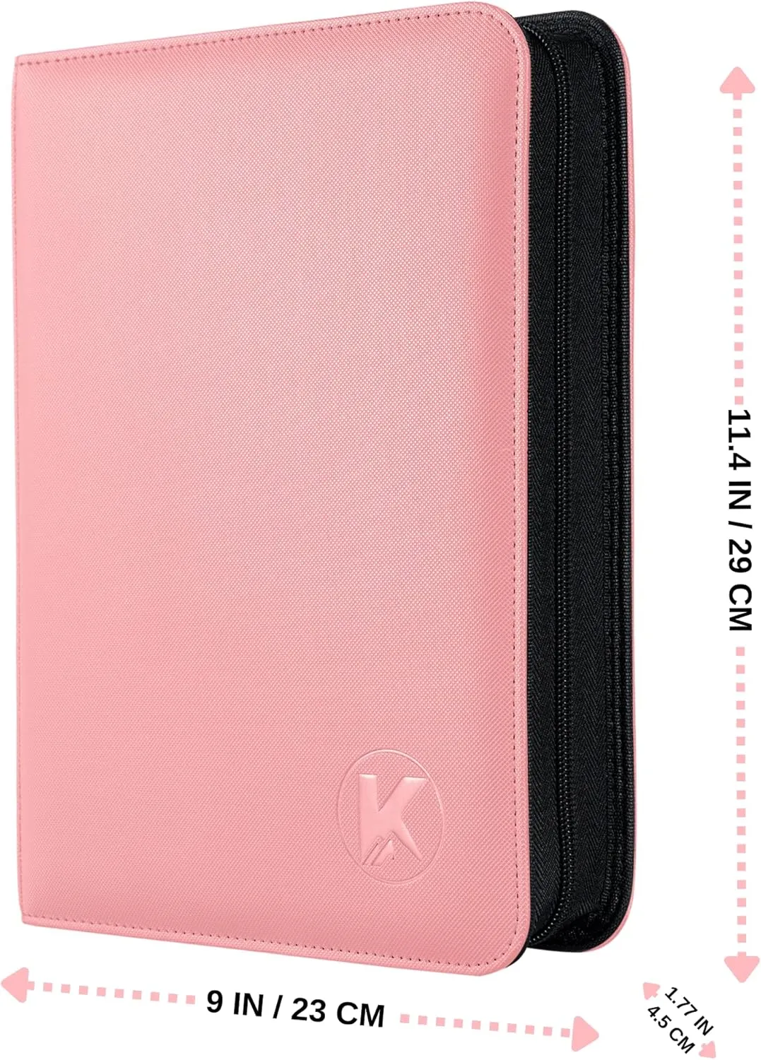 Toploader Binder, Holds 112  Toploaders, 4 Pocket Top Loader Card Storage Case, Double-Sided Pockets for trading card in 3 x 4'' ToploadersPink
