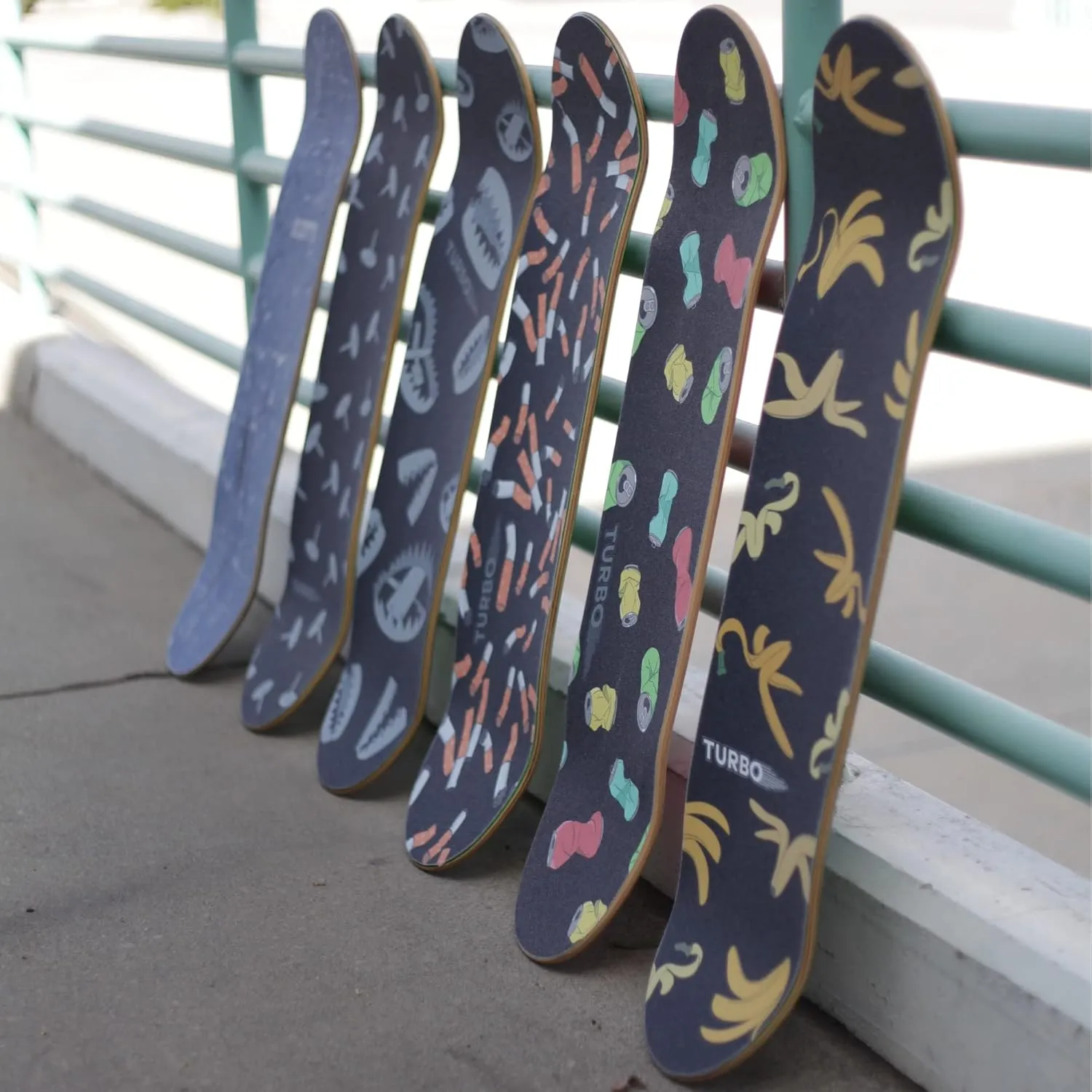 TURBO 9 x 33 Inch Skateboard Grip Tape Sheet Broken Cans