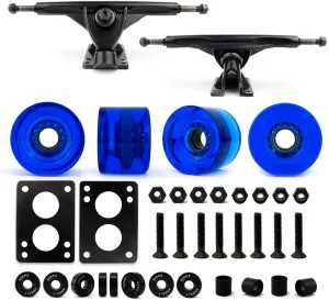 VJ Skateboard Longboard Truck and Wheel, 70mm Long Board Wheels w 7inch 180mm Skateboard Trucks Longboard Bearings Longboard Hardware