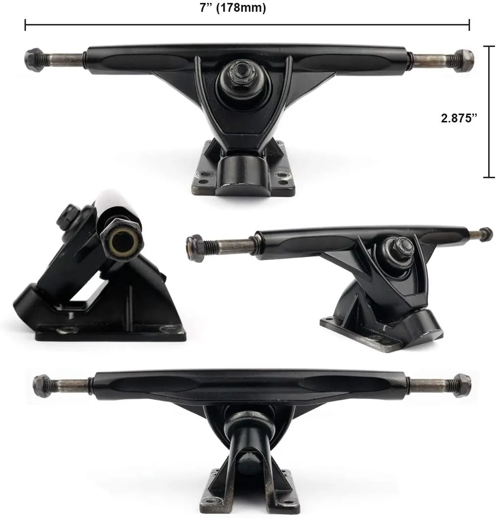 VJ Skateboard Longboard Truck and Wheel, 70mm Long Board Wheels w 7inch 180mm Skateboard Trucks Longboard Bearings Longboard Hardware