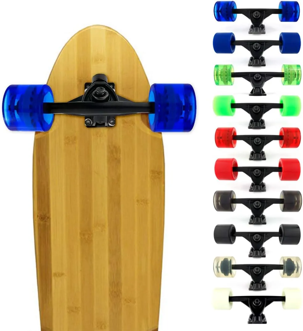 VJ Skateboard Longboard Truck and Wheel, 70mm Long Board Wheels w 7inch 180mm Skateboard Trucks Longboard Bearings Longboard Hardware