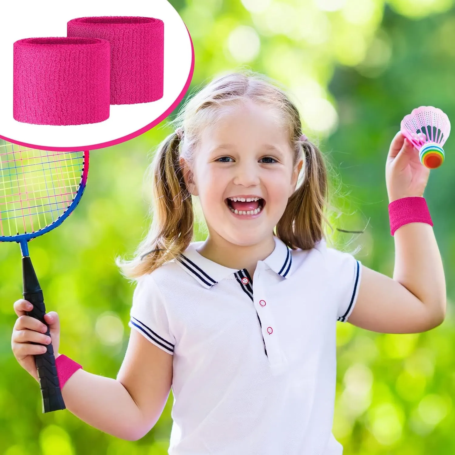 Wettarn 6 Pcs 2 Inch Kid Wrist Sweatbands Tennis Wristband Gymnastics Sweat Band Athletic Child Wrist Band Basketball Football Birthday Party Favor for Kids School Outdoor Activity